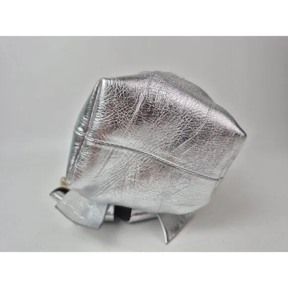 Jimmy Choo Metallic Silver Micro Bon Bon Top Handle Bag